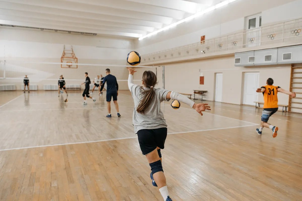 Volleyball team training